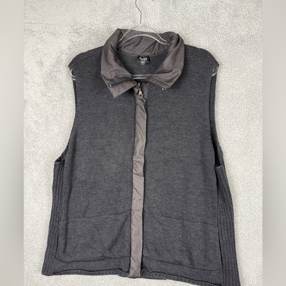 Eileen fisher merino wool sweater vest with puff collar 2X - Picture 1 of 7